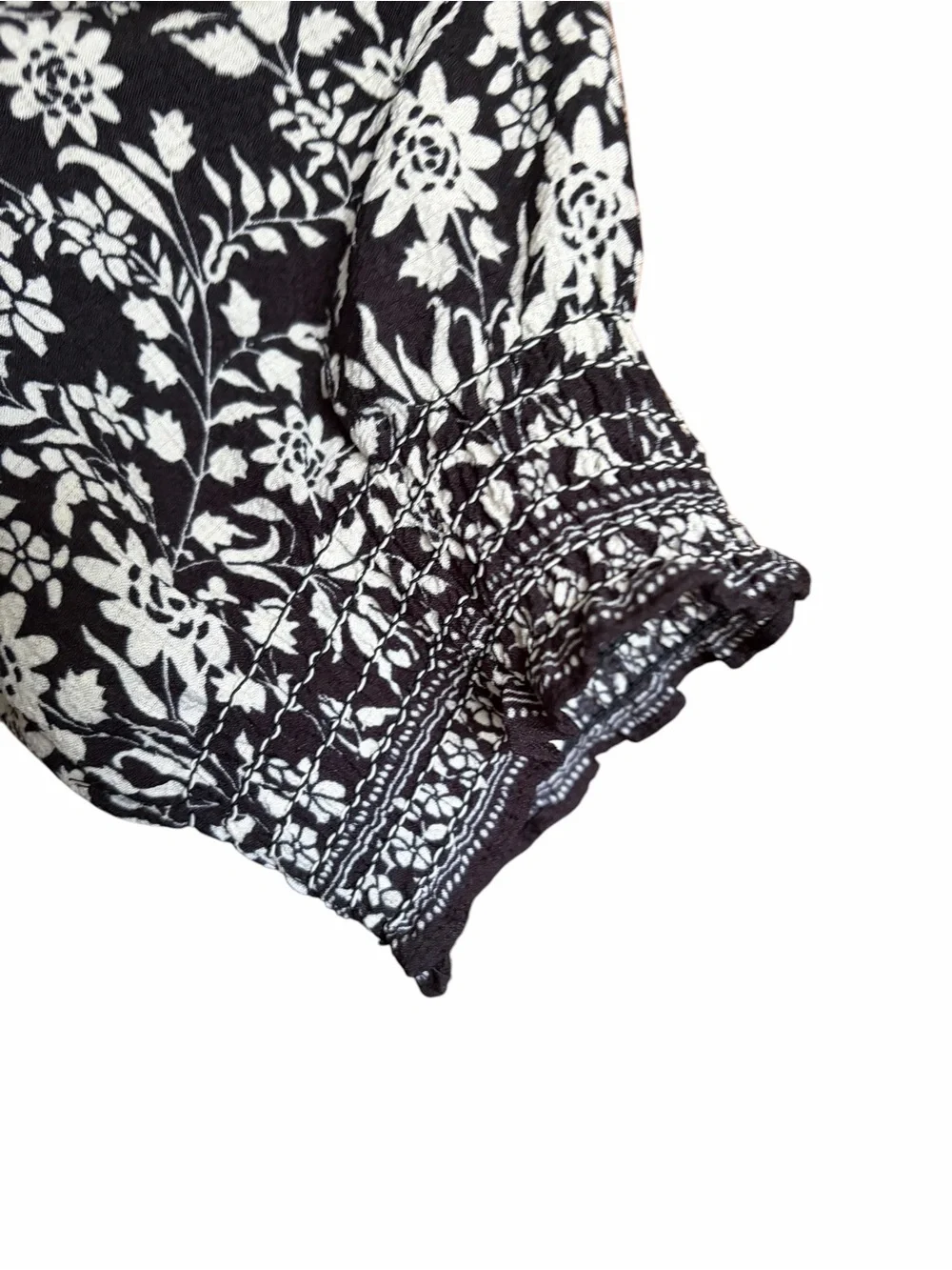 Max Studio Cottagecore Black & White Floral Tiered Maxi Dress - Picture 6 of 7